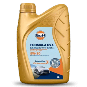 Óleo Lubrificante Sintético Gulf Fórmula GVX 5W30 API SN – Embalagem de 1 Litro (Frente)